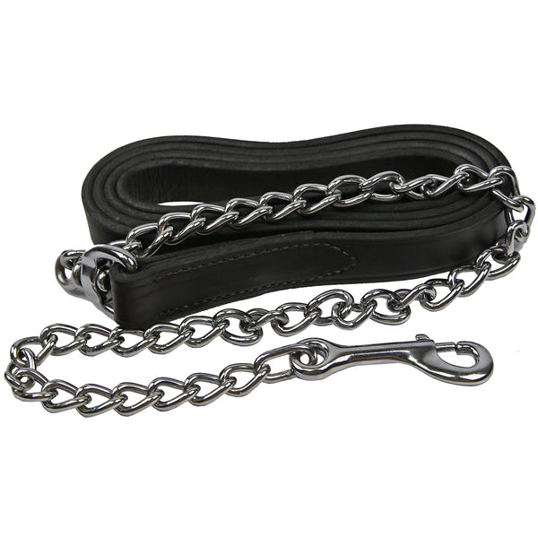 Perris Leather Lead with 30 in Chrome Chain